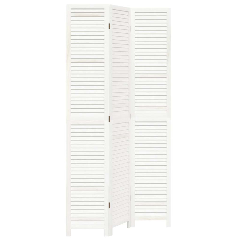 vidaXL 3 paneles fehér tömör császárfa térelválasztó