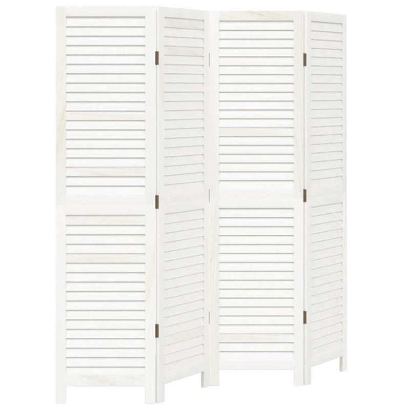 vidaXL 4 paneles fehér tömör császárfa térelválasztó