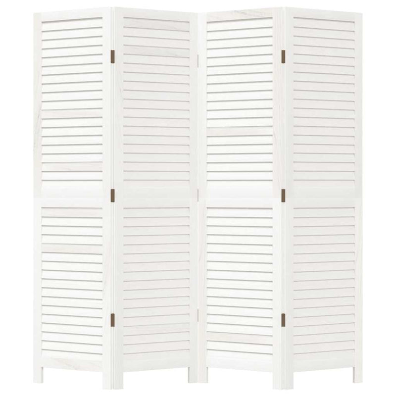 vidaXL 4 paneles fehér tömör császárfa térelválasztó