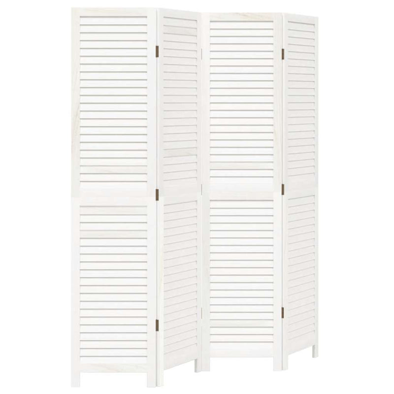 vidaXL 4 paneles fehér tömör császárfa térelválasztó