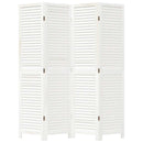 vidaXL 4 paneles fehér tömör császárfa térelválasztó