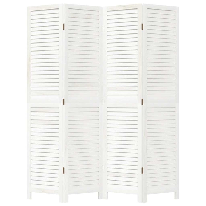 vidaXL 4 paneles fehér tömör császárfa térelválasztó