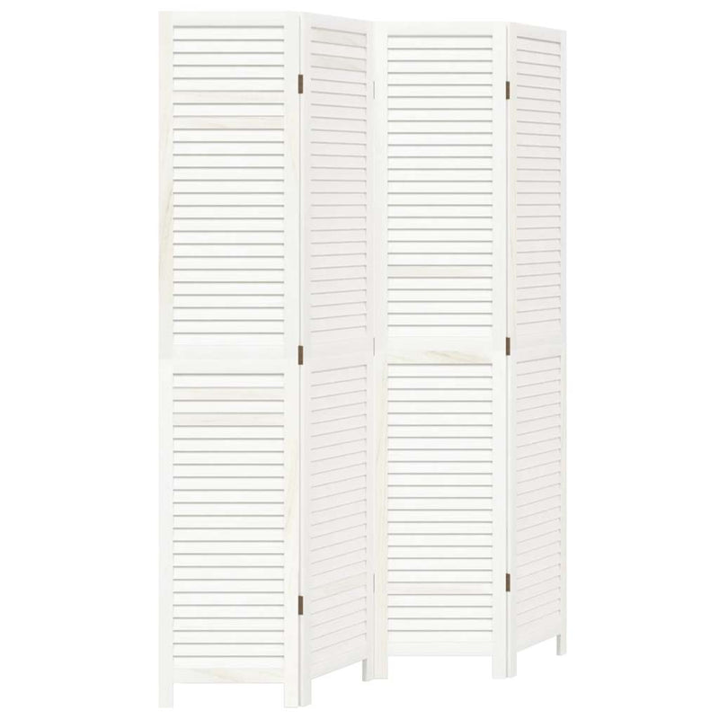 vidaXL 4 paneles fehér tömör császárfa térelválasztó