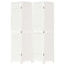 vidaXL 4 paneles fehér tömör császárfa térelválasztó