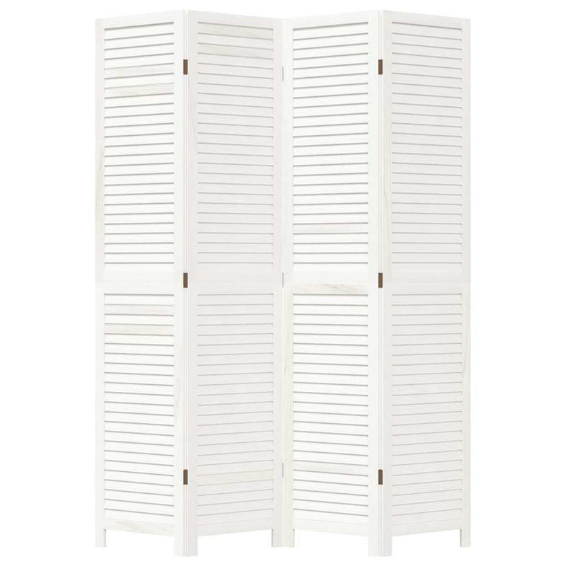 vidaXL 4 paneles fehér tömör császárfa térelválasztó