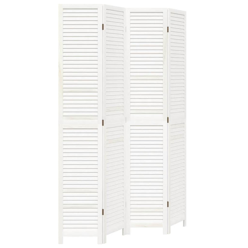 vidaXL 4 paneles fehér tömör császárfa térelválasztó