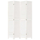 vidaXL 4 paneles fehér tömör császárfa térelválasztó