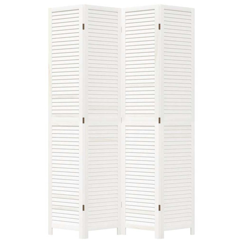 vidaXL 4 paneles fehér tömör császárfa térelválasztó