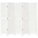 vidaXL 5 paneles fehér tömör császárfa térelválasztó