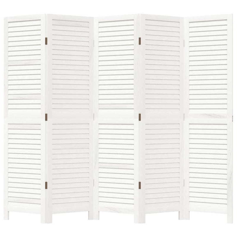 vidaXL 5 paneles fehér tömör császárfa térelválasztó