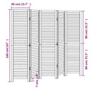 vidaXL 5 paneles fehér tömör császárfa térelválasztó
