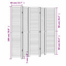 vidaXL 5 paneles fehér tömör császárfa térelválasztó