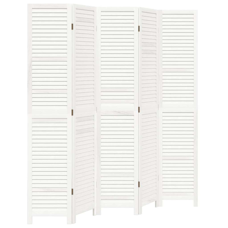 vidaXL 5 paneles fehér tömör császárfa térelválasztó