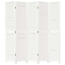 vidaXL 5 paneles fehér tömör császárfa térelválasztó