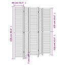 vidaXL 5 paneles fehér tömör császárfa térelválasztó