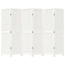 vidaXL 6 paneles fehér tömör császárfa térelválasztó