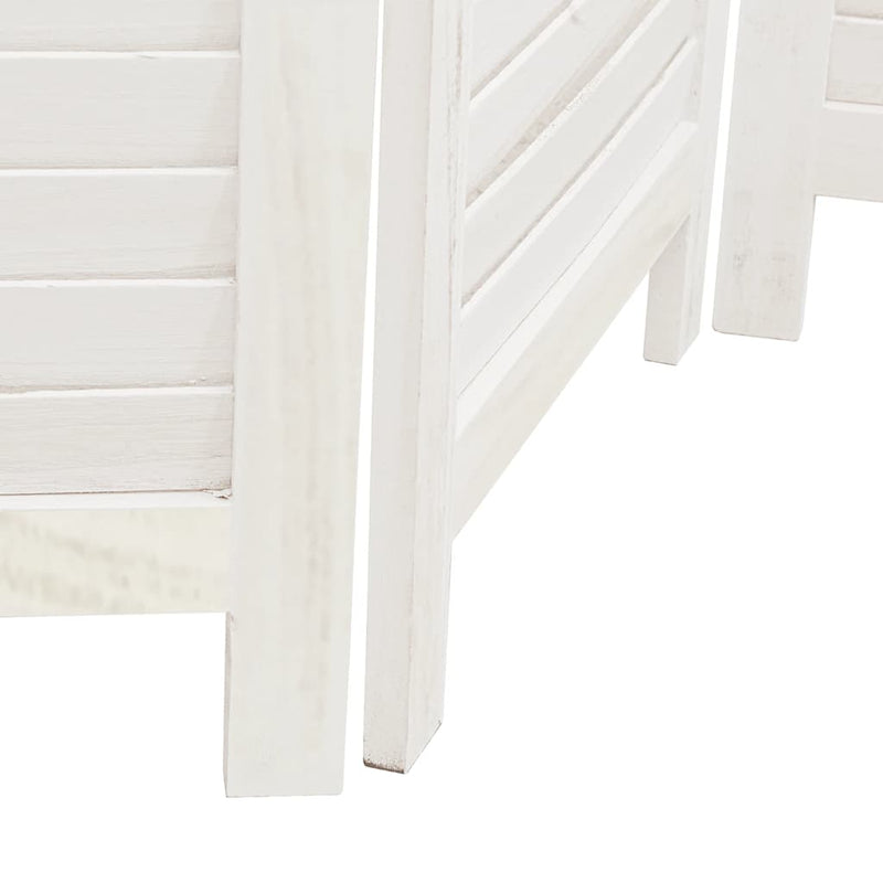 vidaXL 6 paneles fehér tömör császárfa térelválasztó