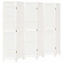 vidaXL 6 paneles fehér tömör császárfa térelválasztó