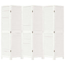 vidaXL 6 paneles fehér tömör császárfa térelválasztó