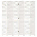 vidaXL 6 paneles fehér tömör császárfa térelválasztó