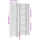 vidaXL 4 paneles fekete tömör császárfa térelválasztó