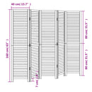 vidaXL 5 paneles fekete tömör császárfa térelválasztó