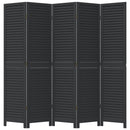 vidaXL 5 paneles fekete tömör császárfa térelválasztó