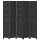 vidaXL 5 paneles fekete tömör császárfa térelválasztó