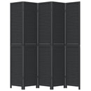vidaXL 5 paneles fekete tömör császárfa térelválasztó