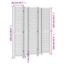 vidaXL 5 paneles fekete tömör császárfa térelválasztó