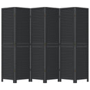 vidaXL 6 paneles fekete tömör császárfa térelválasztó