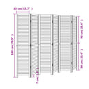 vidaXL 6 paneles fekete tömör császárfa térelválasztó