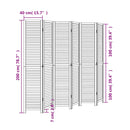 vidaXL 6 paneles fekete tömör császárfa térelválasztó