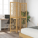 vidaXL 3 paneles barna tömör császárfa térelválasztó