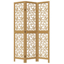 vidaXL 3 paneles barna tömör császárfa térelválasztó