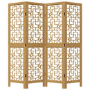 vidaXL 4 paneles barna tömör császárfa térelválasztó