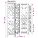 vidaXL 4 paneles barna tömör császárfa térelválasztó