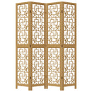 vidaXL 4 paneles barna tömör császárfa térelválasztó