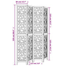 vidaXL 4 paneles barna tömör császárfa térelválasztó