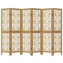 vidaXL 6 paneles barna tömör császárfa térelválasztó