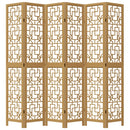 vidaXL 6 paneles barna tömör császárfa térelválasztó