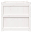 vidaXL fehér tömör fenyőfa kerti virágláda 60x60x60 cm