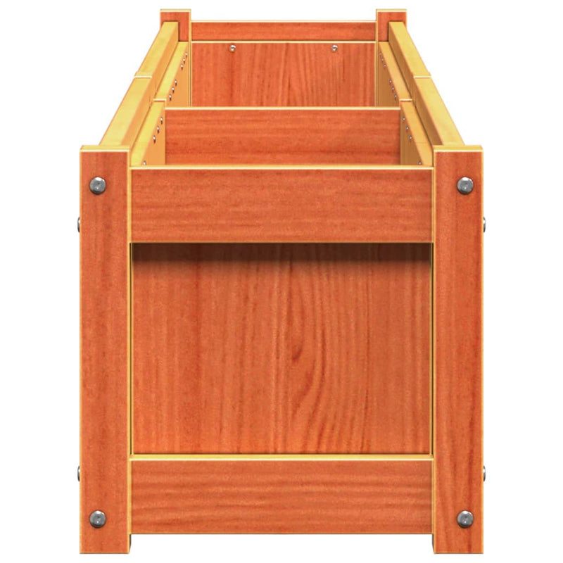 vidaXL viaszbarna tömör fenyőfa kerti virágláda 180 x 31 x 31 cm