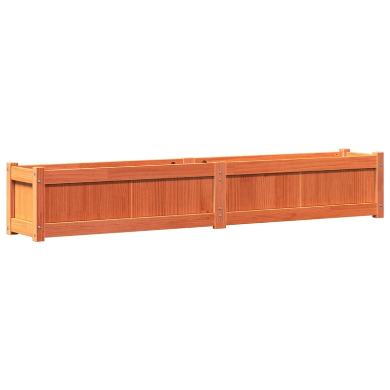 vidaXL viaszbarna tömör fenyőfa kerti virágláda 180 x 31 x 31 cm