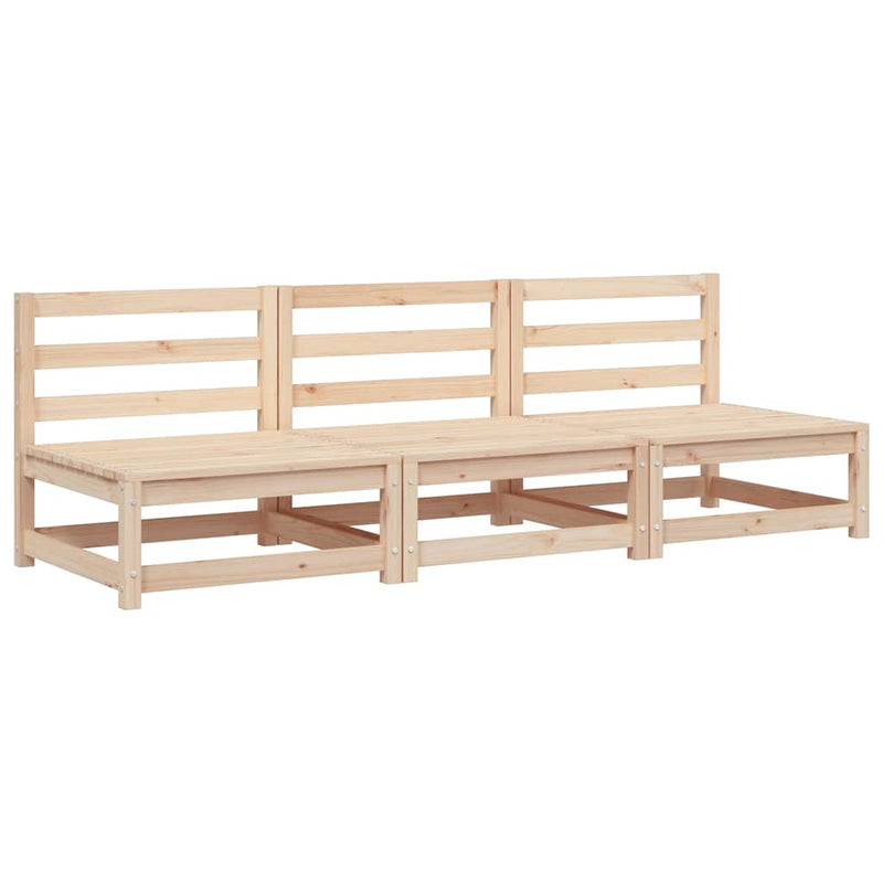 vidaXL 3 db tömör fenyőfa karfa nélküli kerti kanapé 70 x 70 x 67 cm