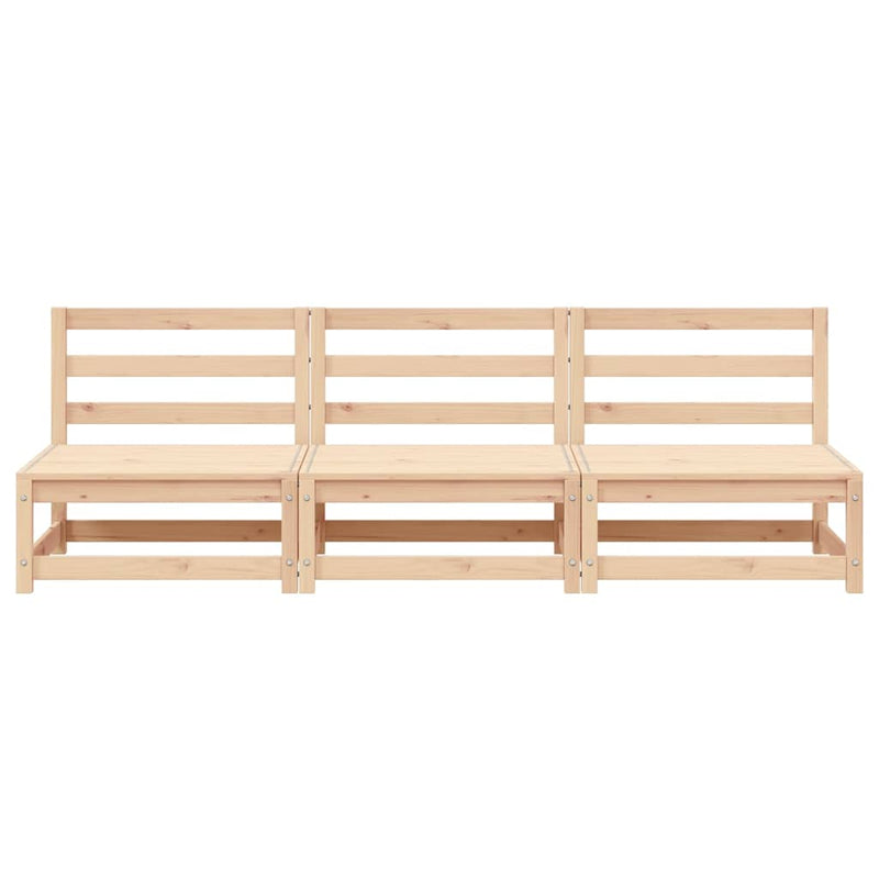 vidaXL 3 db tömör fenyőfa karfa nélküli kerti kanapé 70 x 70 x 67 cm