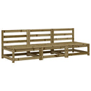 vidaXL 3 db impregnált fenyőfa kerti karfa nélküli kanapé 70x70x67 cm