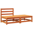 vidaXL viaszbarna tömör fenyő karfa nélküli kerti kanapé lábzsámollyal