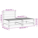 vidaXL viaszbarna tömör fenyő karfa nélküli kerti kanapé lábzsámollyal