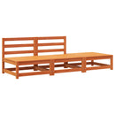 vidaXL viaszbarna tömör fenyő karfa nélküli kerti kanapé lábzsámollyal